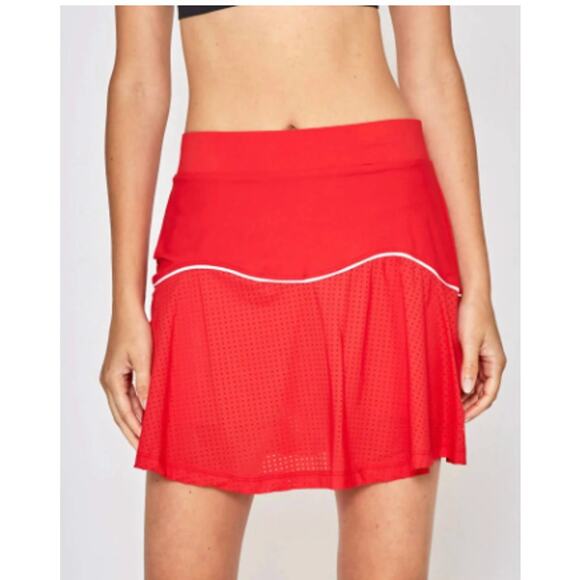 (XS) NWT $145 L'ETOILE SPORT Performance Team Skort In Red/white - Picture 1 of 4